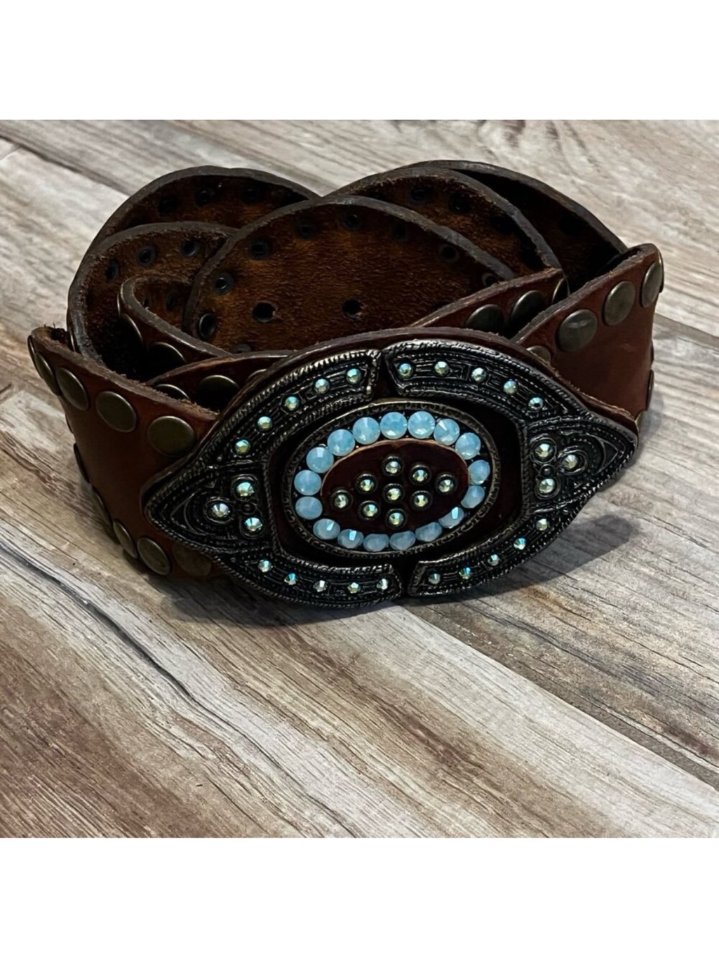 Leatherock Brown Studded Belt